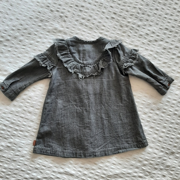 NOPPIES "The Sappington" Denim Dress, Grey, size 6-9 months - Picture 4 of 5